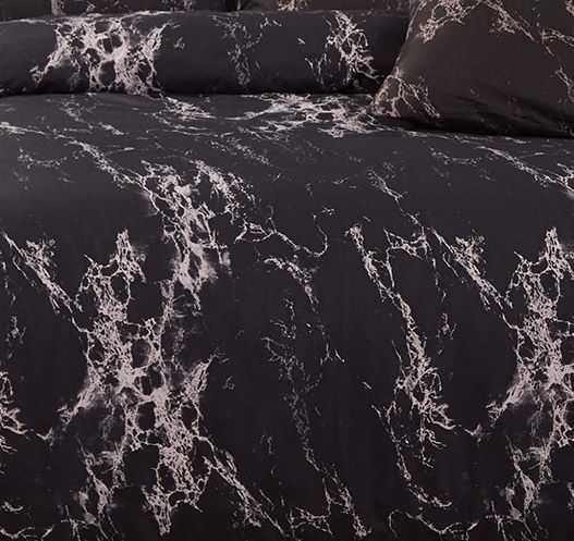 Premium Black Marble King Size Duvet Cover Set - Luxury 3-Piece Bedding Set with Pillowcases, Soft & Breathable Cotton - Perfect for Master Bedroom, Guest Room & Hotel Decor
