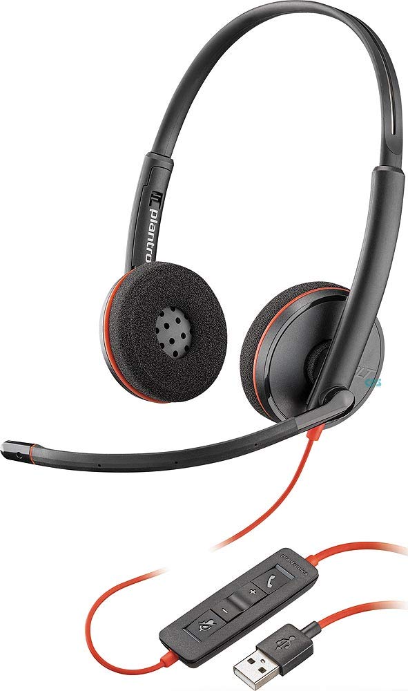 Plantronics Blackwire 3220 Wired Stereo Headset with Noise-Canceling Boom Mic - USB-A for PC & Mac - Perfect for Office Calls, Remote Work & Online Meetings