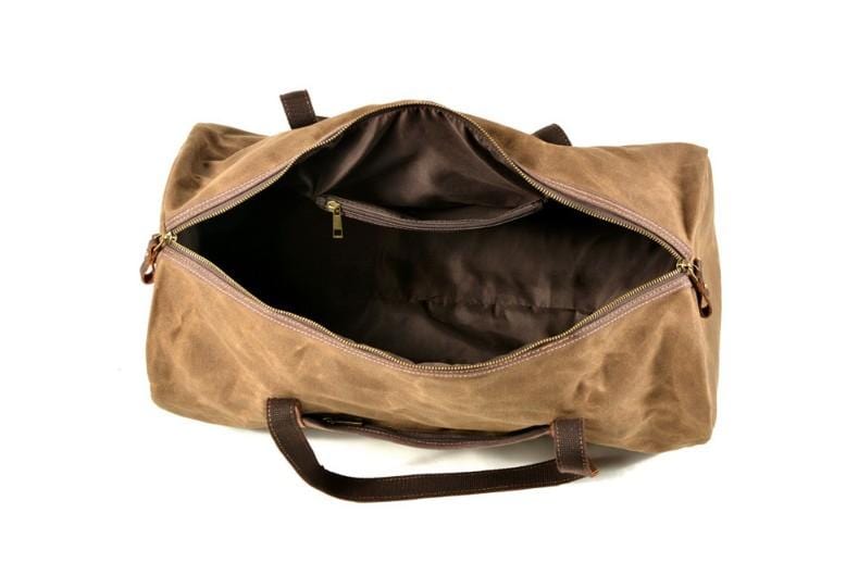 Durable Canvas & Leather Travel Bag for Men & Women - Stylish Weekender Luggage & Duffel Bag for Weekend Getaways, Gym, and Business Trips