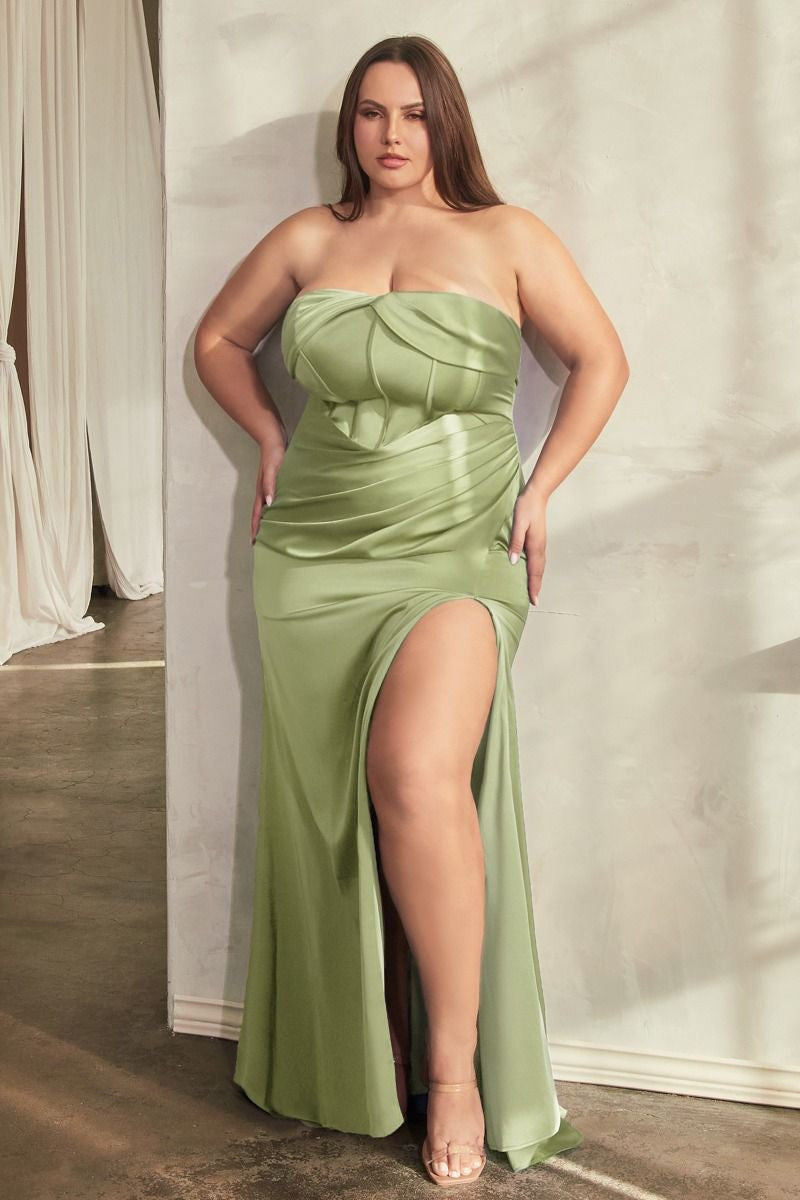 Elegant Madrid Gown in Sage Green - Perfect for Weddings, Prom & Formal Events