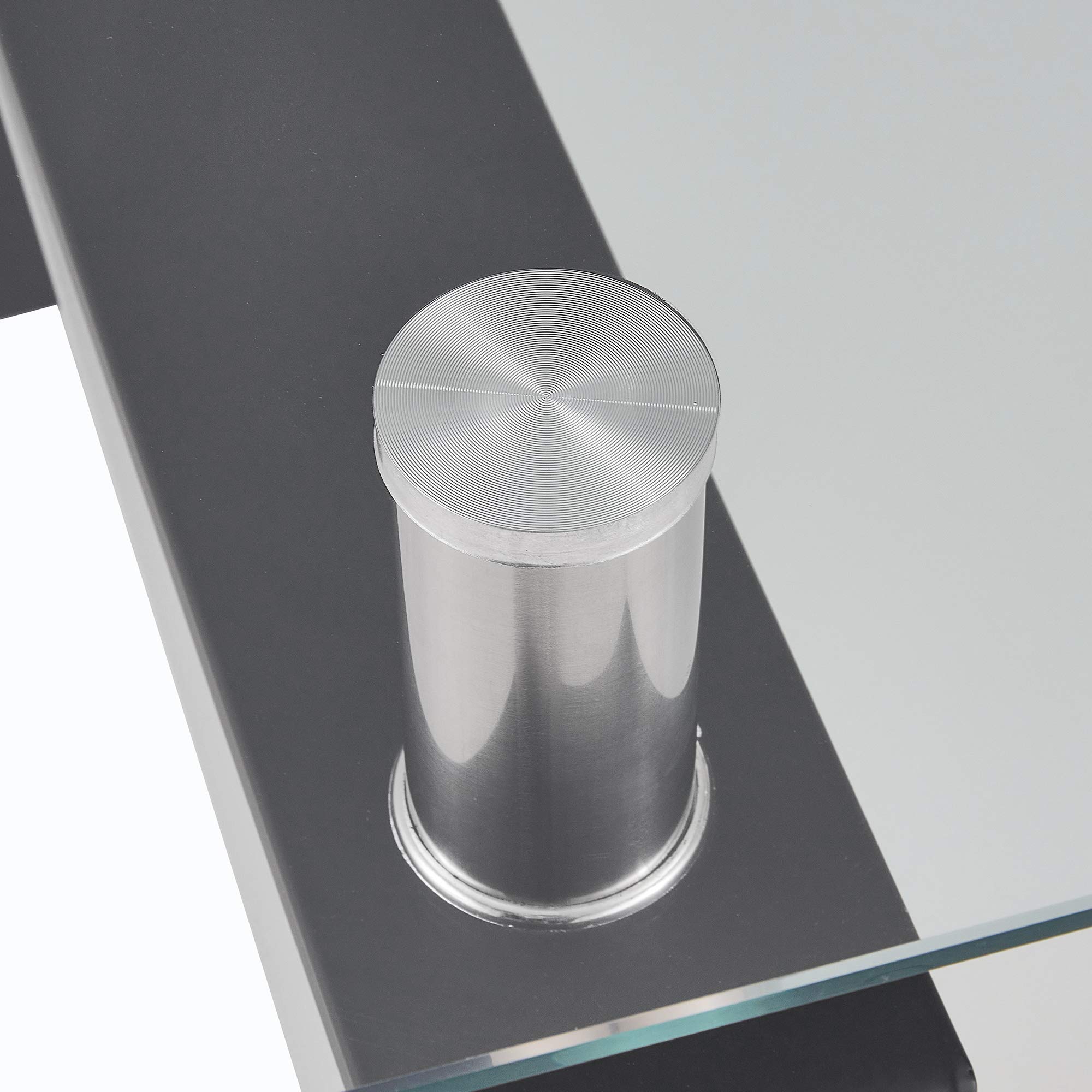 Modern Rectangle Glass Coffee Table with Black Metal Legs & Lower Shelf - Stylish Side Table for Living Room, Office, or Lounge Area