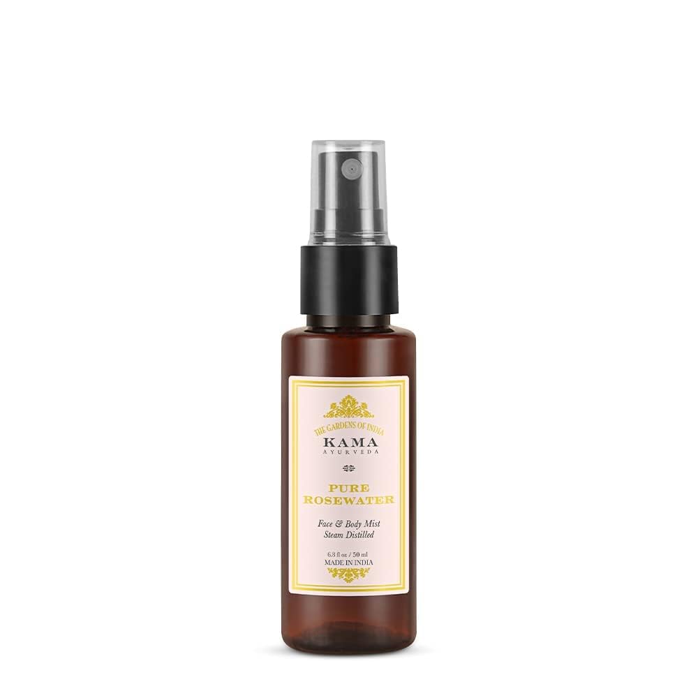 Pure Ayurvedic Rose Water by Kama - Natural Face Toner & Hydrating Mist for Glowing Skin | Perfect for Daily Skincare, Makeup Setting & Aromatherapy