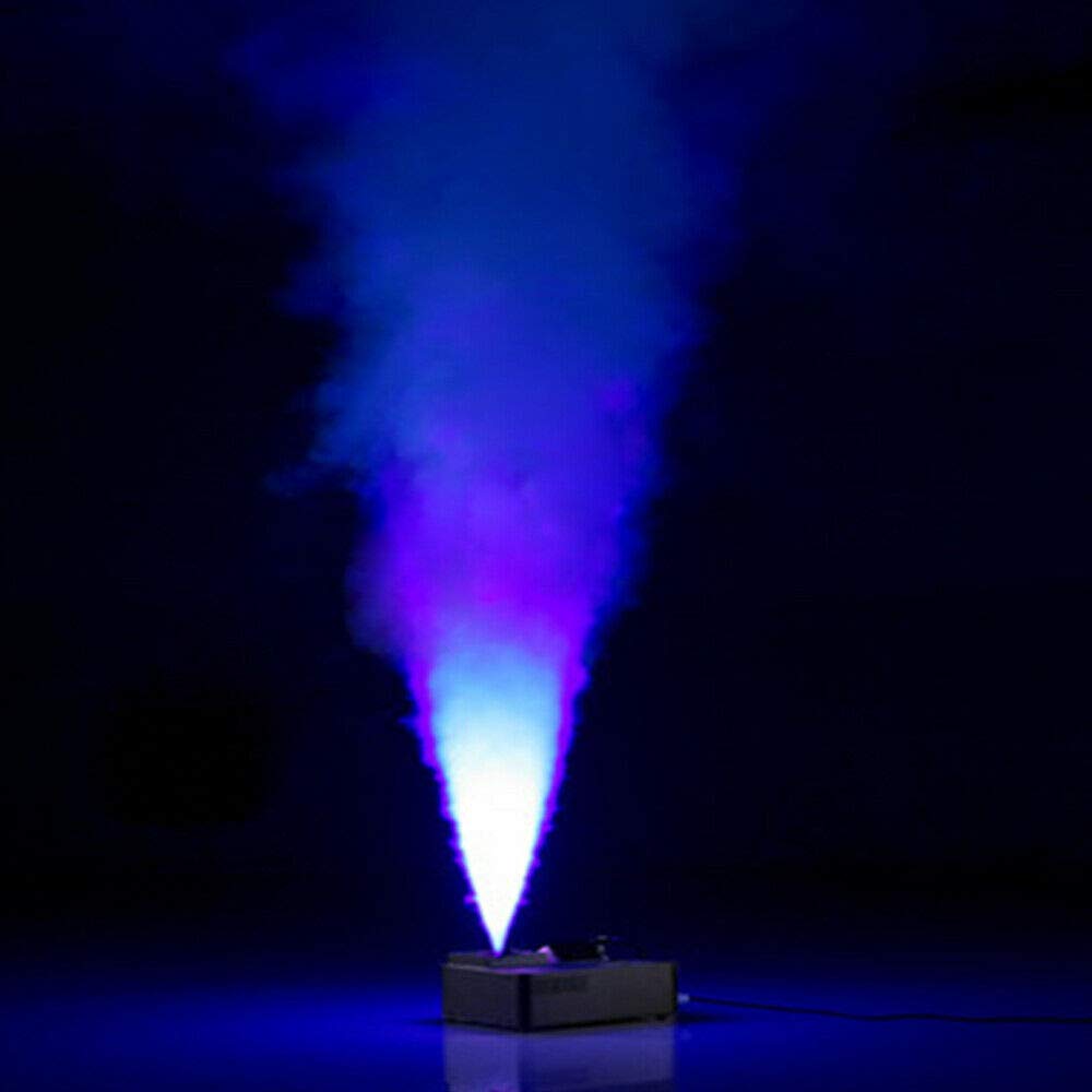 1500W Professional Fog Machine with RGB LED Lights & Remote Control - Vertical Spray DJ Stage Fogger for Halloween Parties, Concerts, Theater & Special Effects