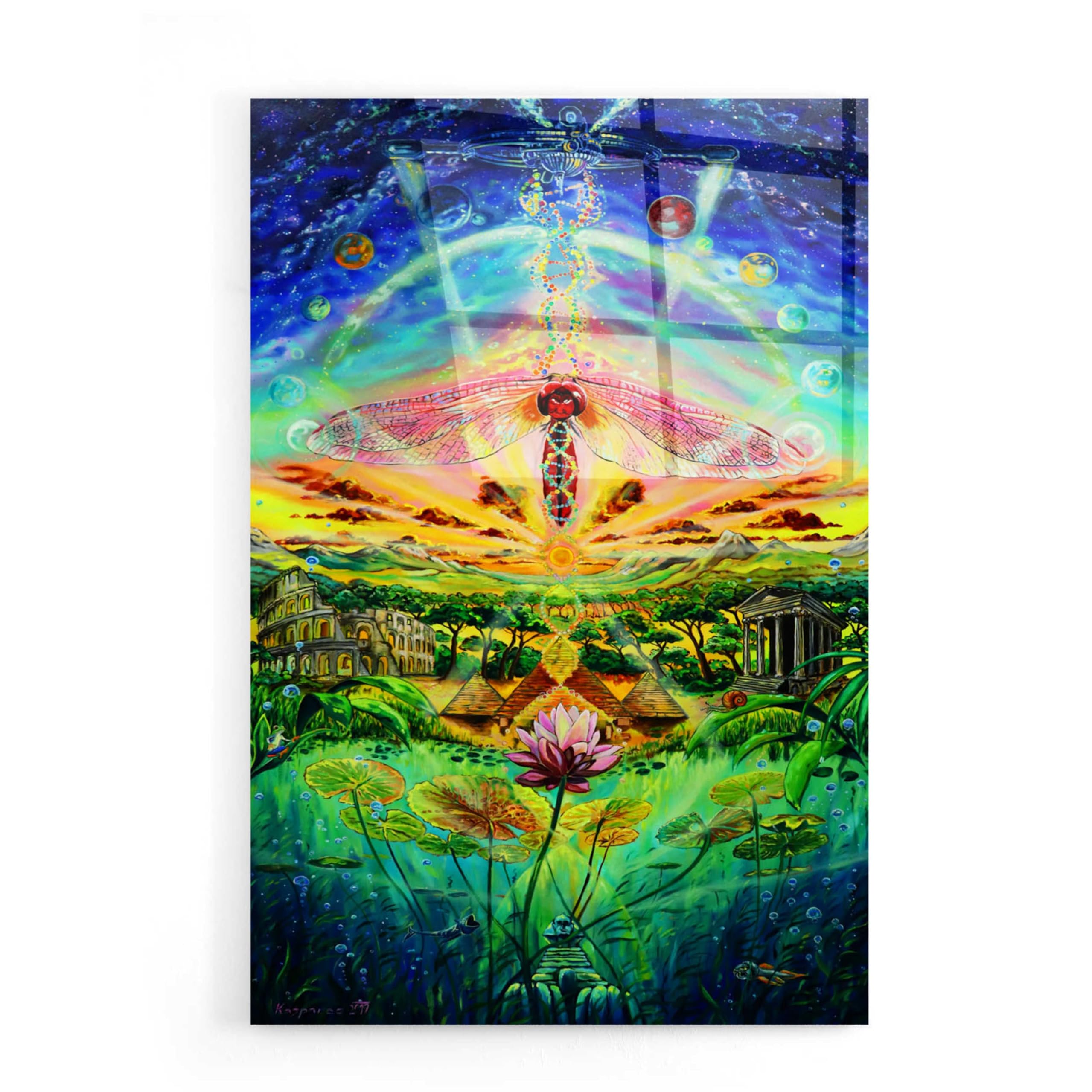 Epic Art 'Evolution' by Jan Kasparec - 16x24 Inch Modern Acrylic Glass Wall Decor - Contemporary Abstract Painting for Living Room, Bedroom & Office
