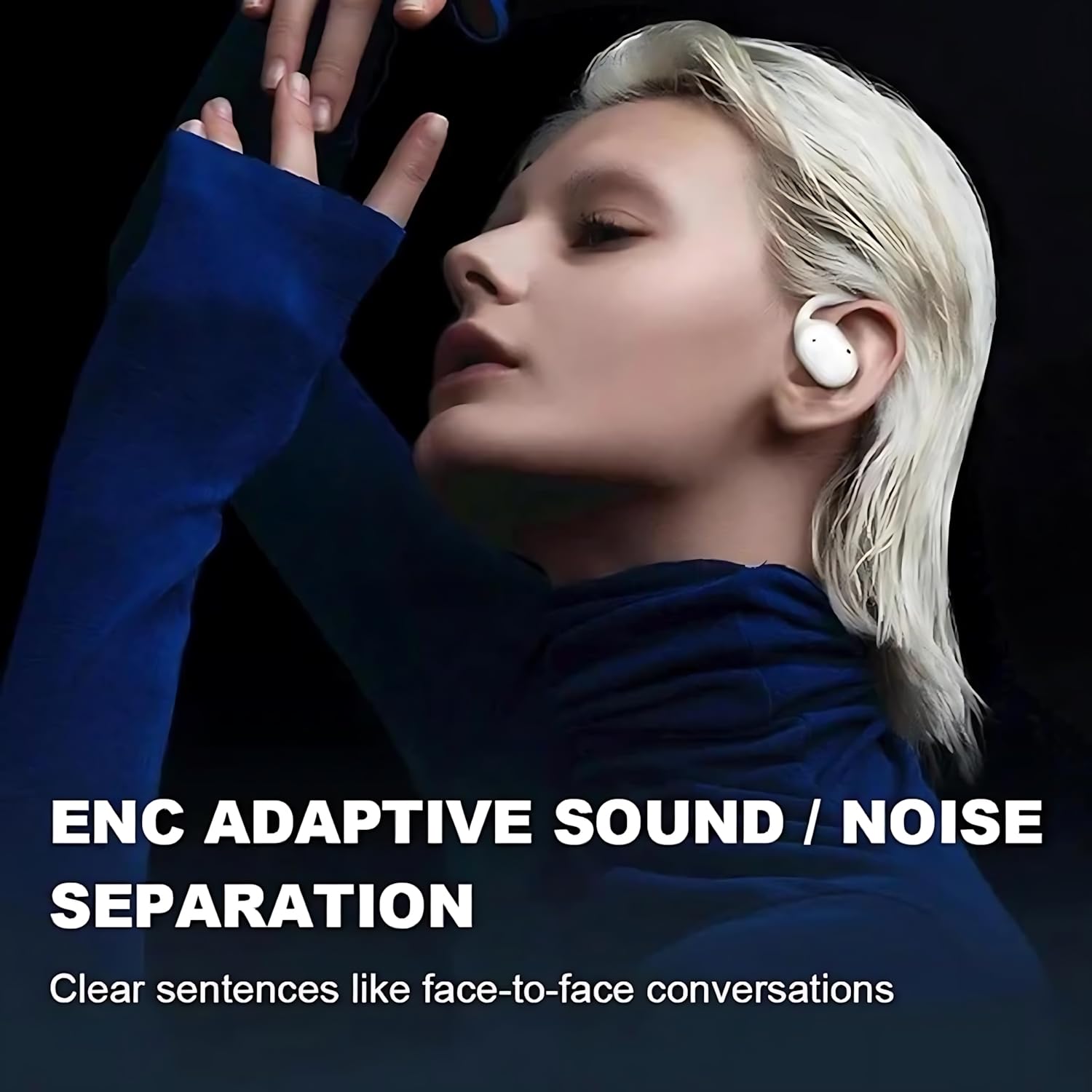 Dodorados Wireless Earbuds with Active Noise Cancelling, Bluetooth 5.4 Open Ear Headphones, IPX5 Waterproof, Hi-Fi Sound Quality for Running, Gym & Outdoor Activities (Black)