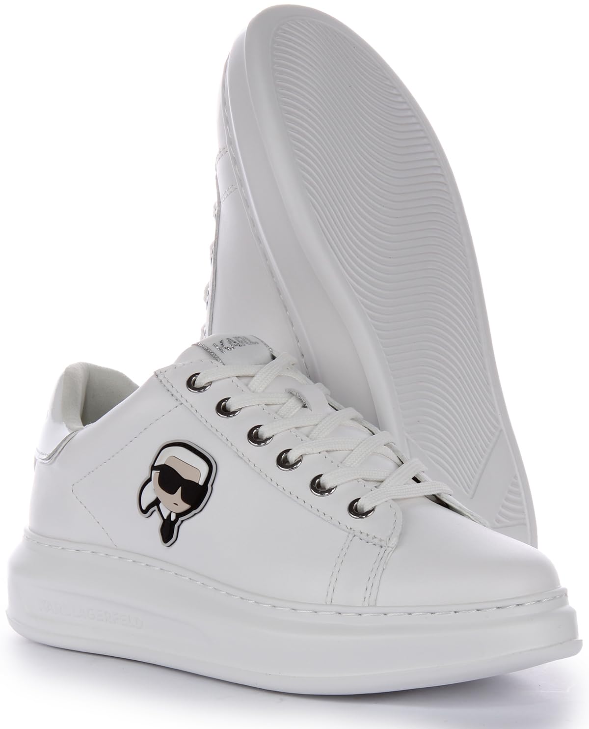 KARL LAGERFELD Kapri NFT Low Lace-Up Women's Sneakers in White & Pink | Fashionable Comfort for Casual Wear, Street Style & Everyday Outfits