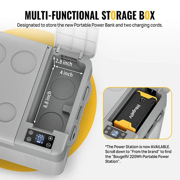 BougeRV CRPRO20 21-Quart 12V Portable Car Refrigerator Freezer - Compact Cooling for Road Trips, Camping & Outdoor Adventures