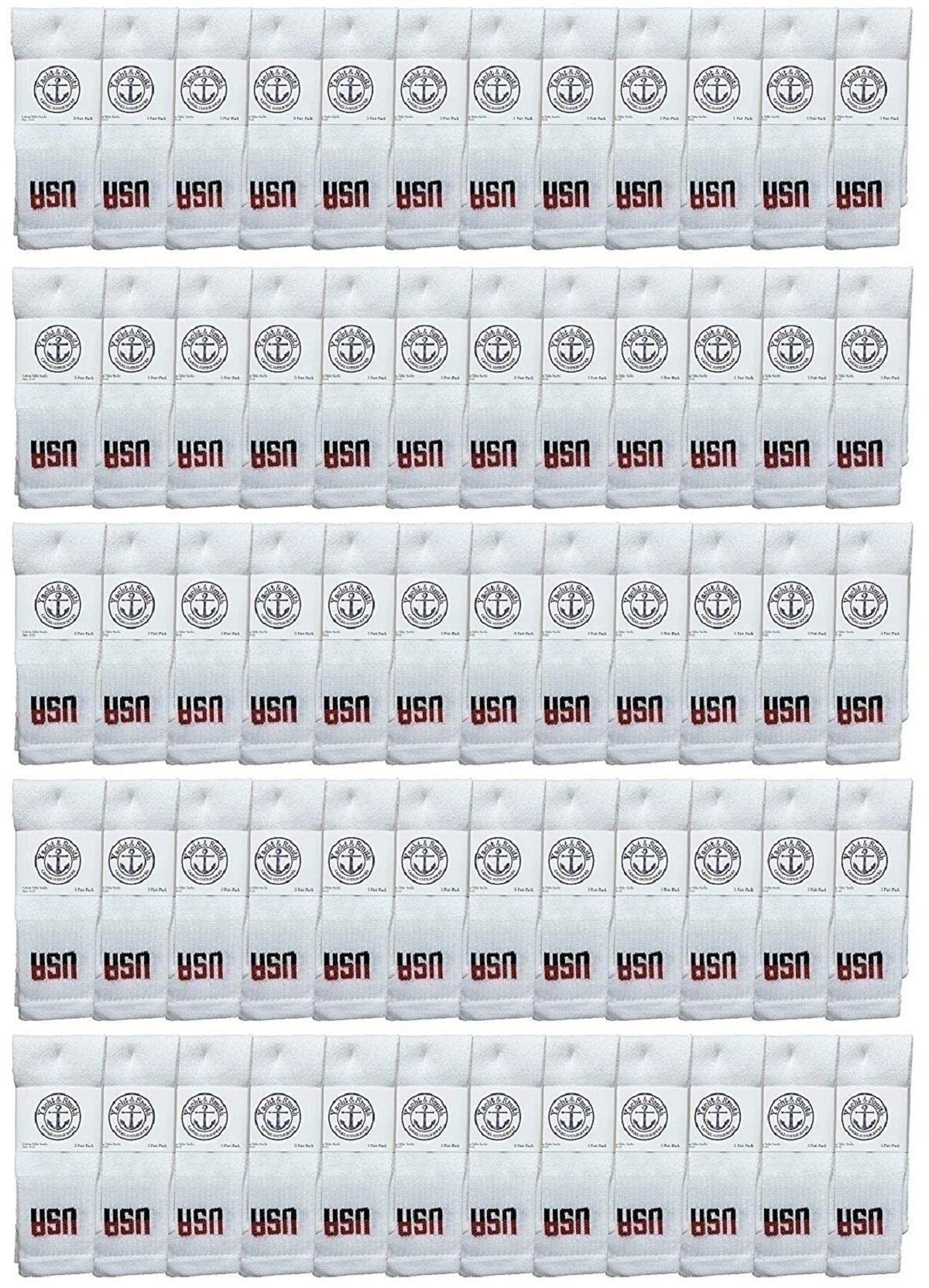 Yacht & Smith Wholesale Bulk Pack Kids Cotton Tube Socks - Boys & Girls Referee Style Athletic Socks for Sports, School & Everyday Wear