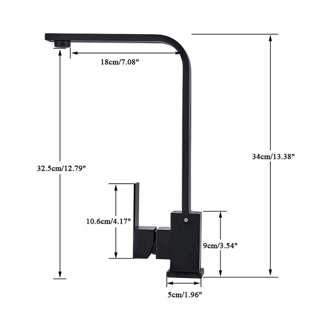 Stainless Steel Black Kitchen Faucet with Hot and Cold Water Mixer - Modern Pull Down Sprayer for Sink, Perfect for Cooking & Dishwashing (Commercial & Home Use)
