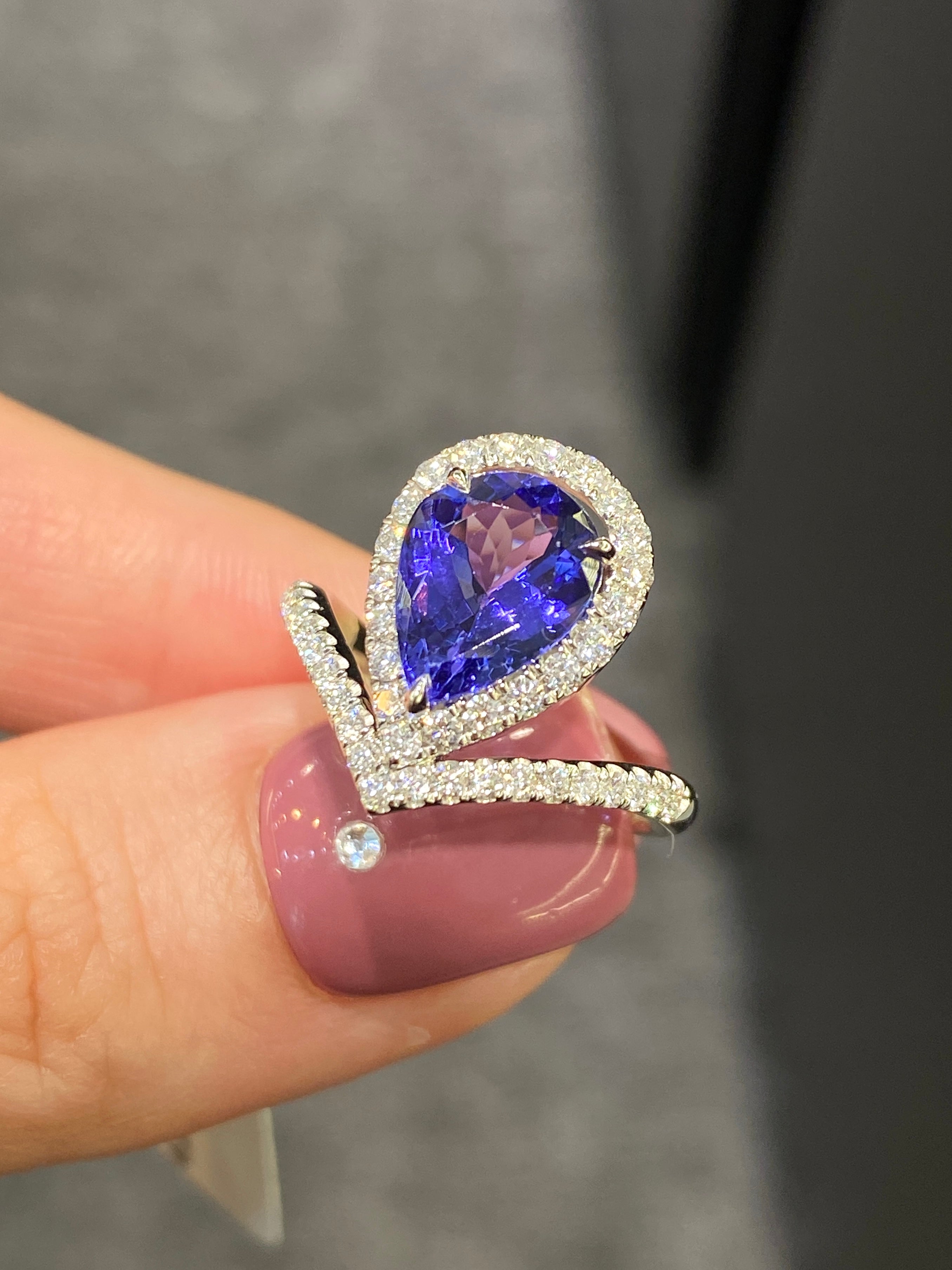 2.32ct Natural Tanzanite Ring - Genuine Blue Violet Gemstone Jewelry for Women, Perfect for Engagement, Wedding & Special Occasions