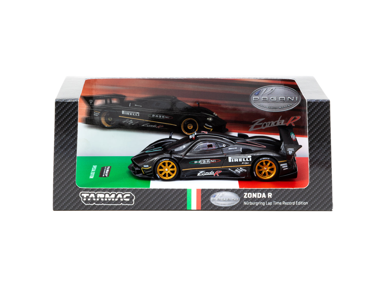 Tarmac Works 1:64 Pagani Zonda R Nürburgring Lap Time Record Edition - Diecast Model Car for Collectors & Racing Enthusiasts - Perfect for Display, Gifts & Racing Dioramas