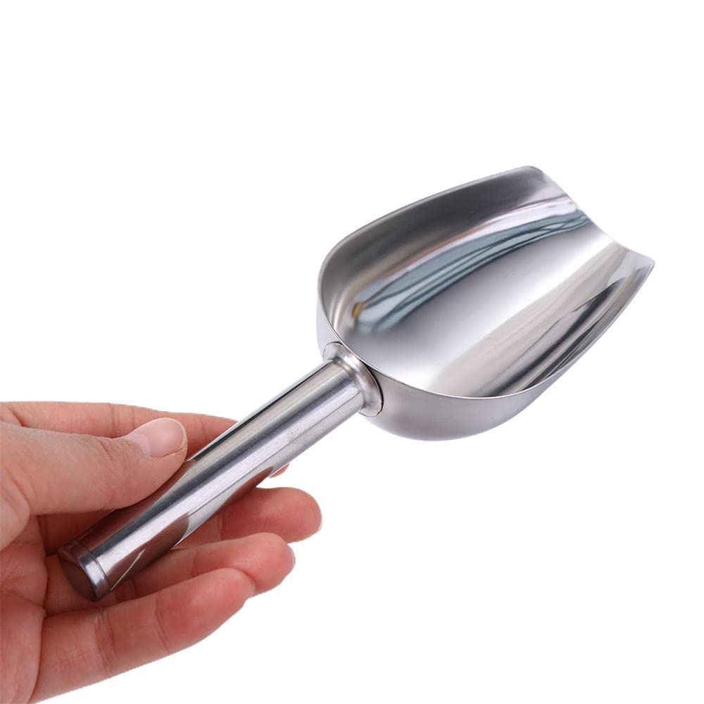 1PCS Stainless Steel Sugar Ice Scoop - Mini Metal Utility Scoop for Candy, Ice Cubes, Flour - Perfect for Kitchen, Coffee, Baking & Cocktail Making