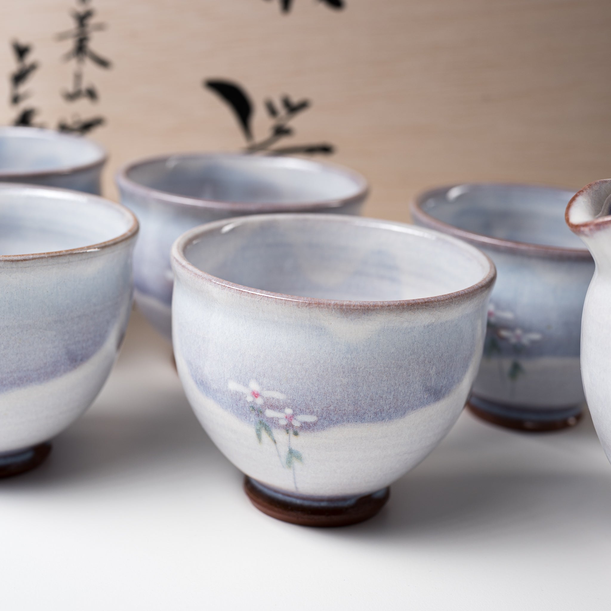 Handcrafted Hagi Ware Japanese Tea Set by Artisan Yuka Matsuo - Traditional Ceramic Teapot & Cups in Wooden Gift Box | Perfect for Tea Ceremonies, Home Decor & Unique Gifts