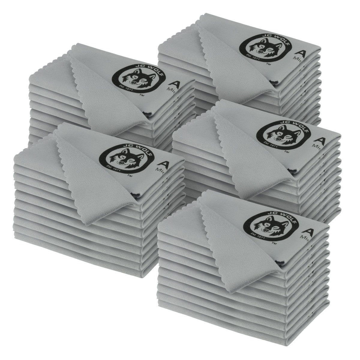 (50 Pack) Premium JC Wolf Alpha Microfiber Cleaning Cloths - Ultra Soft Lint-Free Cloths for LCD Screens, Tablets, Glasses, Camera Lenses & Delicate Electronics - Perfect for Home, Office & Travel Use