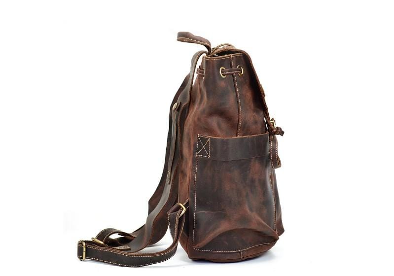 Stylish Rustic Brown Leather Convertible Backpack Purse for Women - Crossbody Shoulder Bag & Fashionable Travel Backpack - Perfect for Work, Travel & Daily Use
