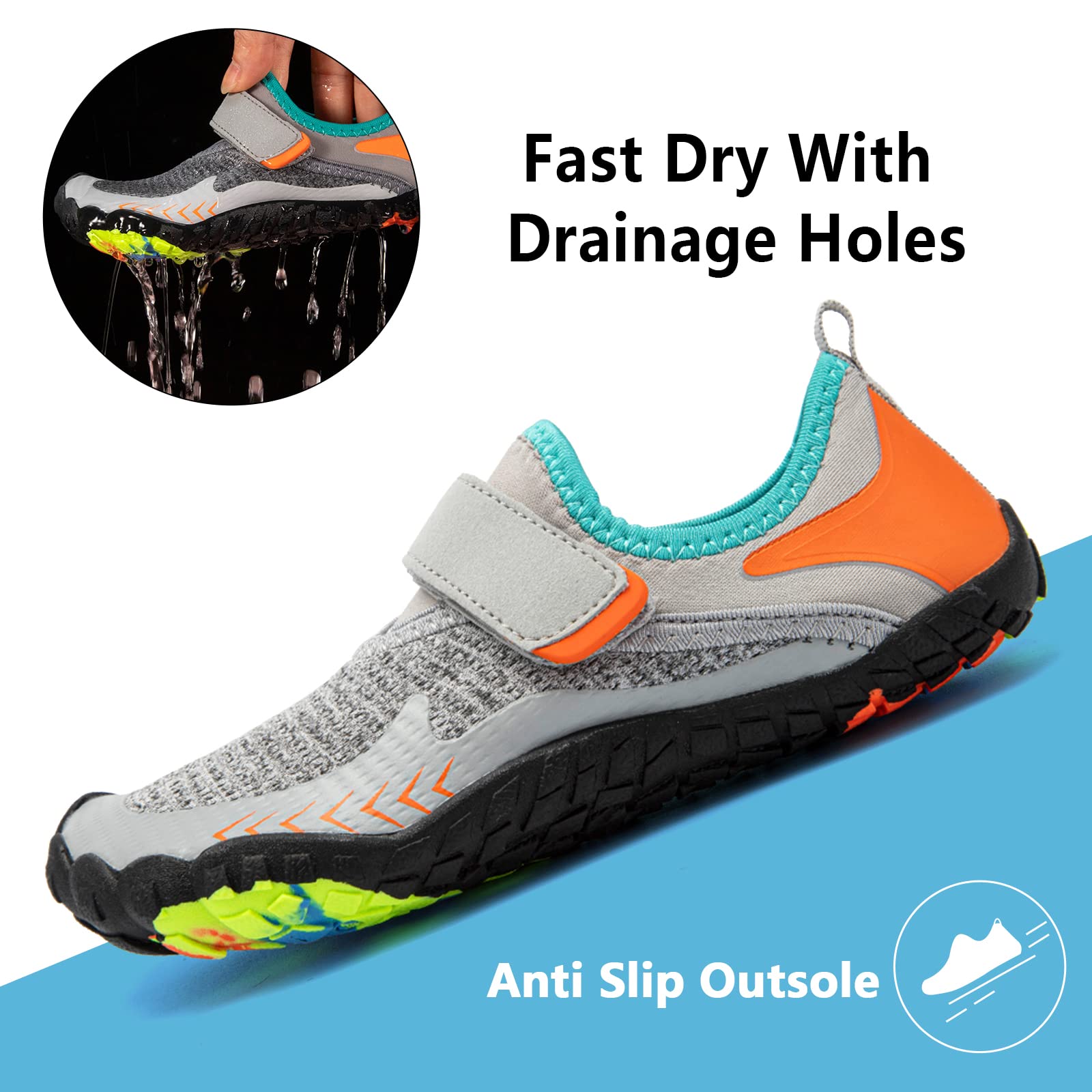 CIOR Boys & Girls Water Shoes - Quick-Dry Aqua Socks for Swimming, Beach & Water Sports | Lightweight Athletic Sneakers for Toddler, Little Kid & Big Kid | Perfect for Pool, Surfing & Outdoor Activities