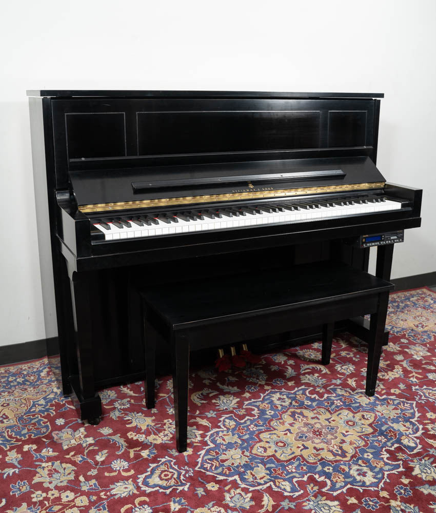 1999 Steinway & Sons 1098 Studio Piano with PianoDisc Player System - Satin Ebony Finish | Perfect for Home, Studio & Professional Use