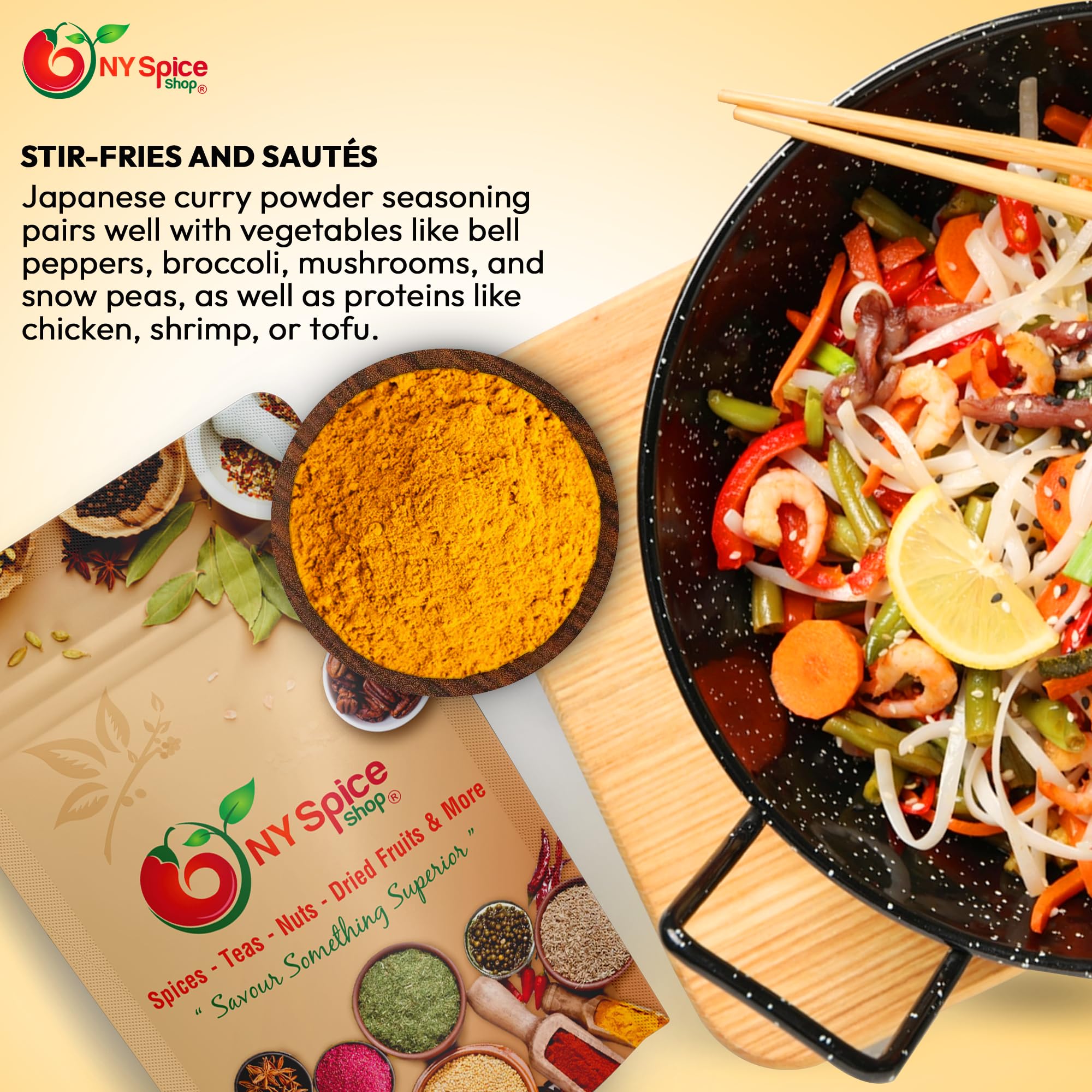 NY SPICE SHOP Japanese Curry Powder - Authentic Golden Curry Mild Seasoning Blend (8oz) | Premium Ground Curry Spice Mix for Home Cooking, Ramen & Japanese Dishes