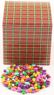 Scott's Cakes Rainbow Mix Chocolate Covered Sunflower Seeds - 1lb Bulk Snack in Square Plaid Gift Box | Perfect for Party Favors, Office Treats & Holiday Gifting
