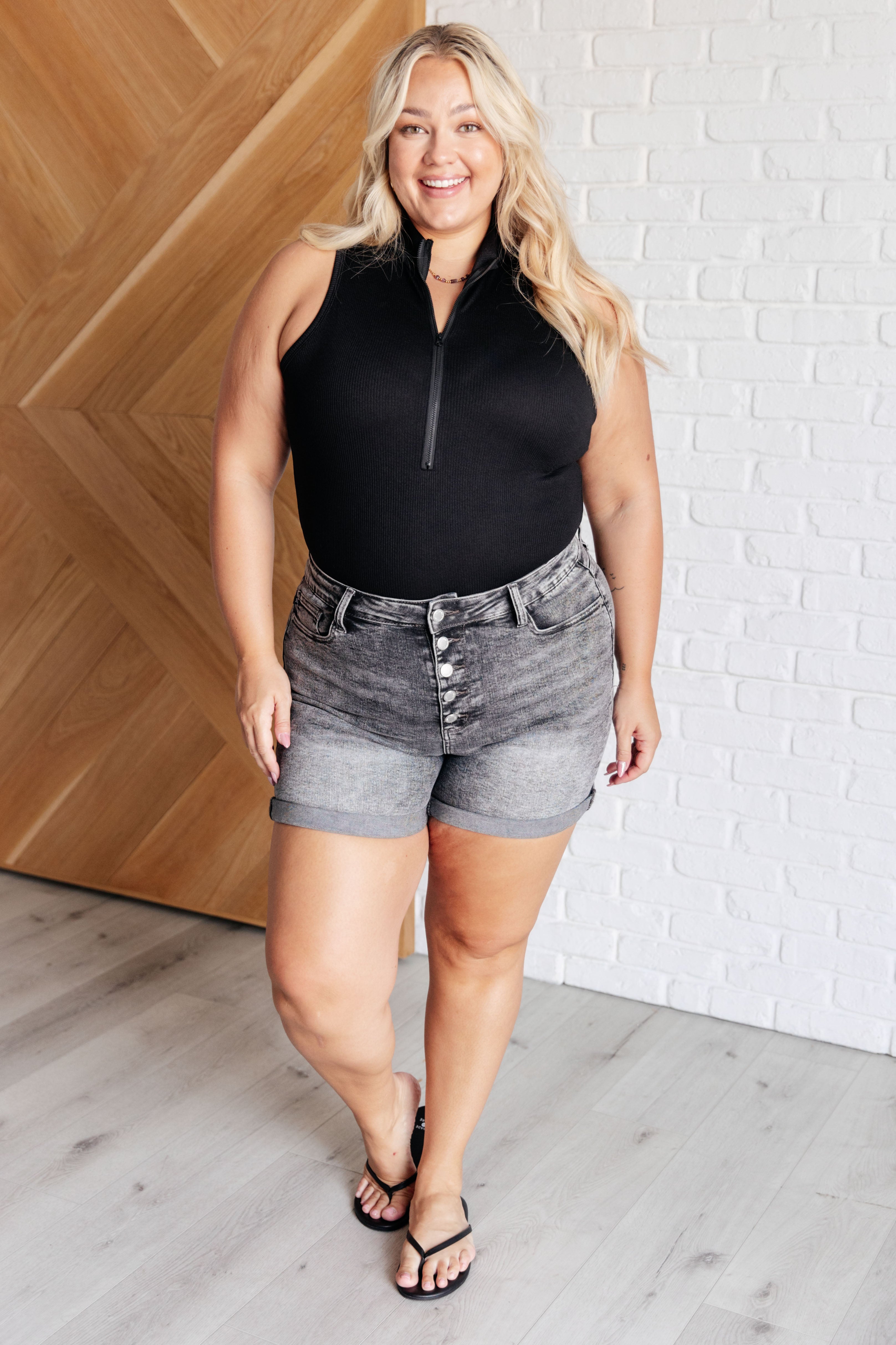 Stylish Ribbed Zip-Up Bodysuit for Women - Trendy High Neck Bodycon Jumpsuit | Perfect for Layering, Night Out, or Casual Wear