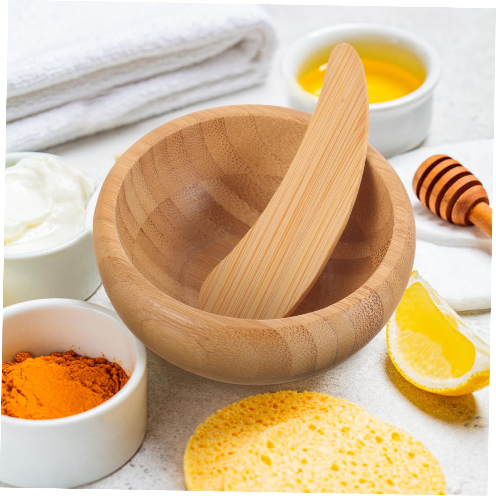 FOMIYES Bamboo Face Mask Mixing Bowl Set - DIY Mask Accessory for Spa, Salon & Home Use - Perfect for Mixing Clay, Mud & Cream Masks