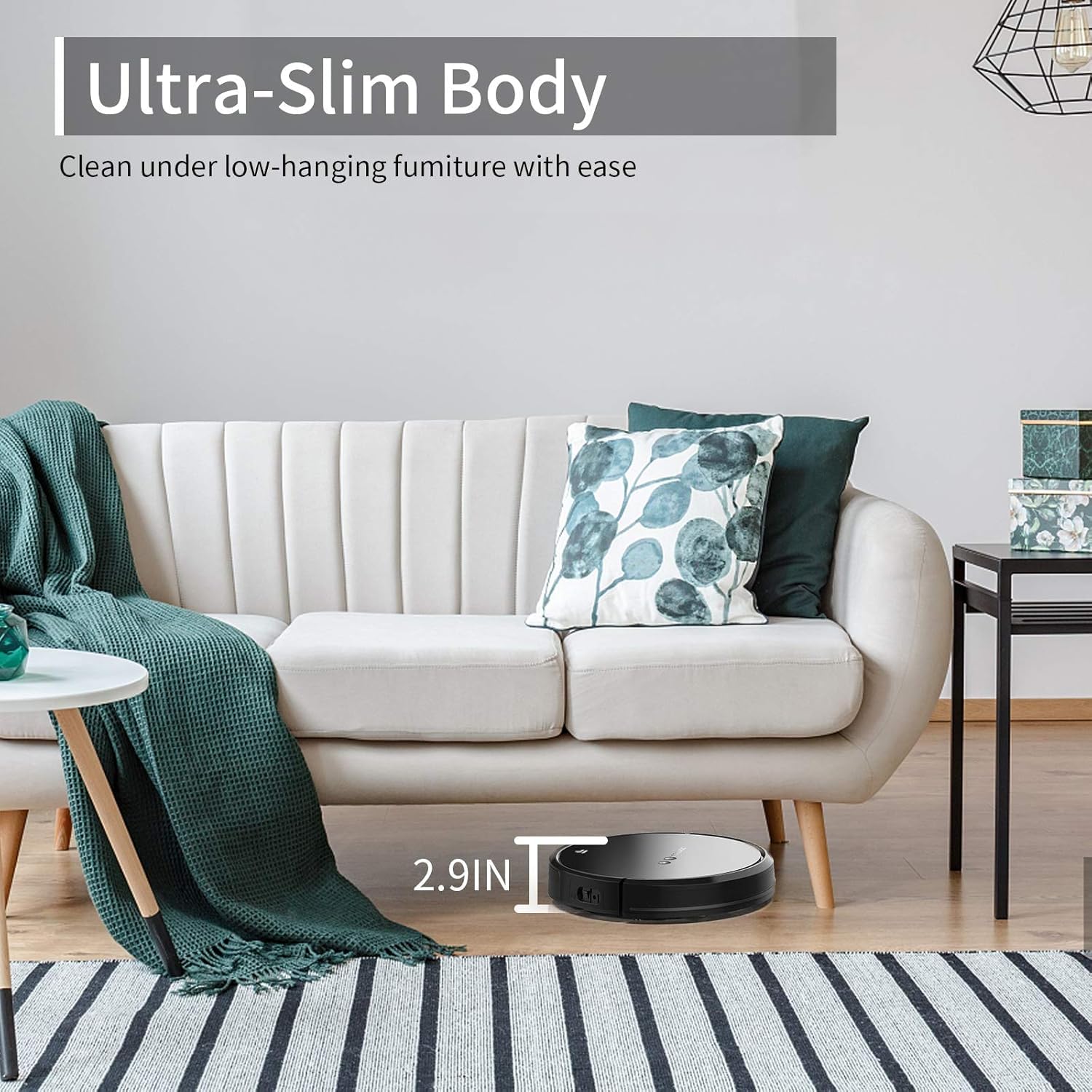 TECBOT S1 Robot Vacuum and Mop Cleaner - Slim 2-in-1 Robotic Vacuum with 2600mAh Self-Charging, Wi-Fi/App/Alexa Control for Hard Floors & Pet Hair - Perfect for Daily Home Cleaning & Smart Housekeeping