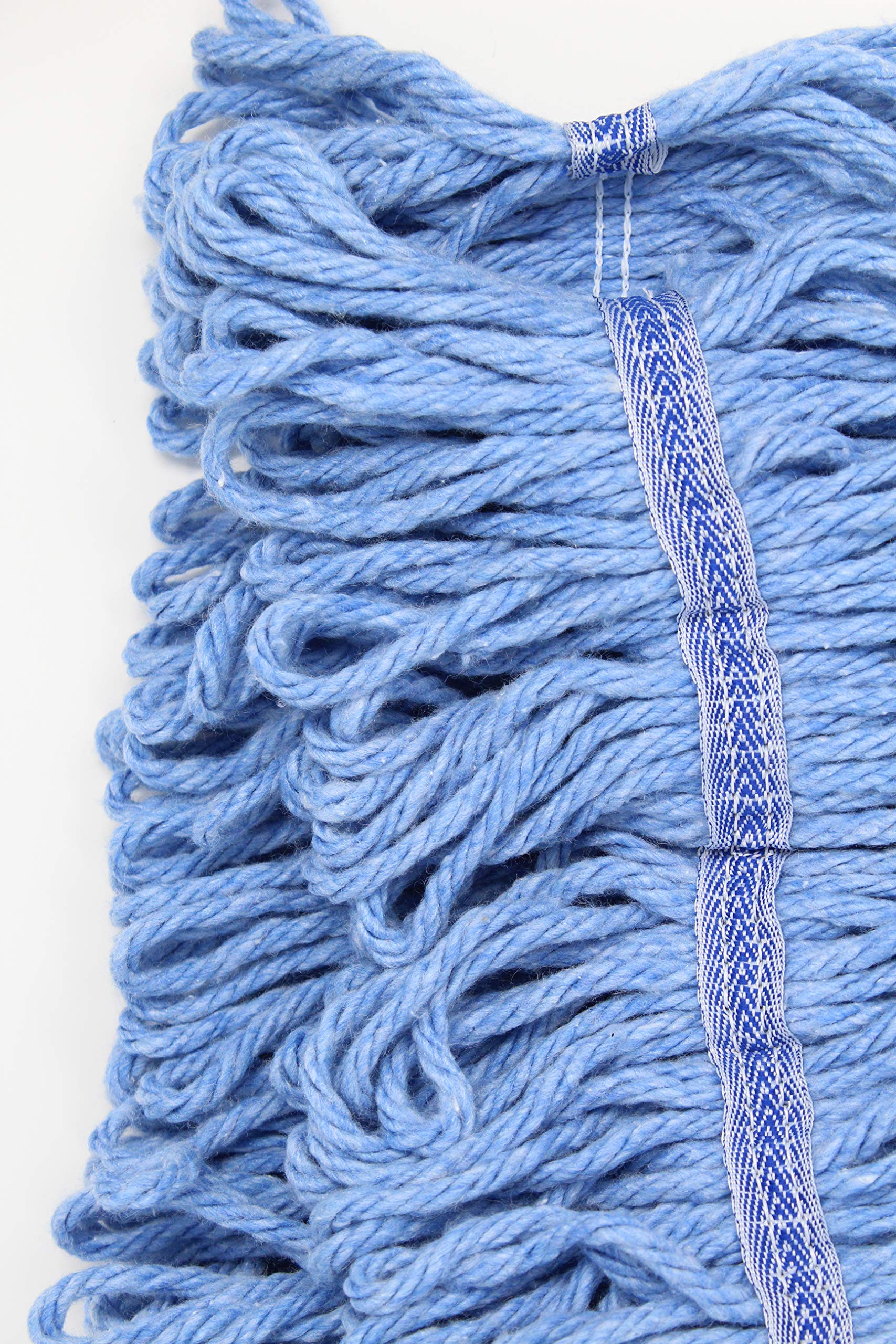 Turkey Creek Essentials Commercial Grade Heavy Duty Large Mop Head - 12 Pack of USA Made 4-Ply Synthetic Yarn Replacement Mop Heads with Looped Ends for Industrial & Commercial Cleaning - Perfect for Restaurants, Schools, and Hospitals