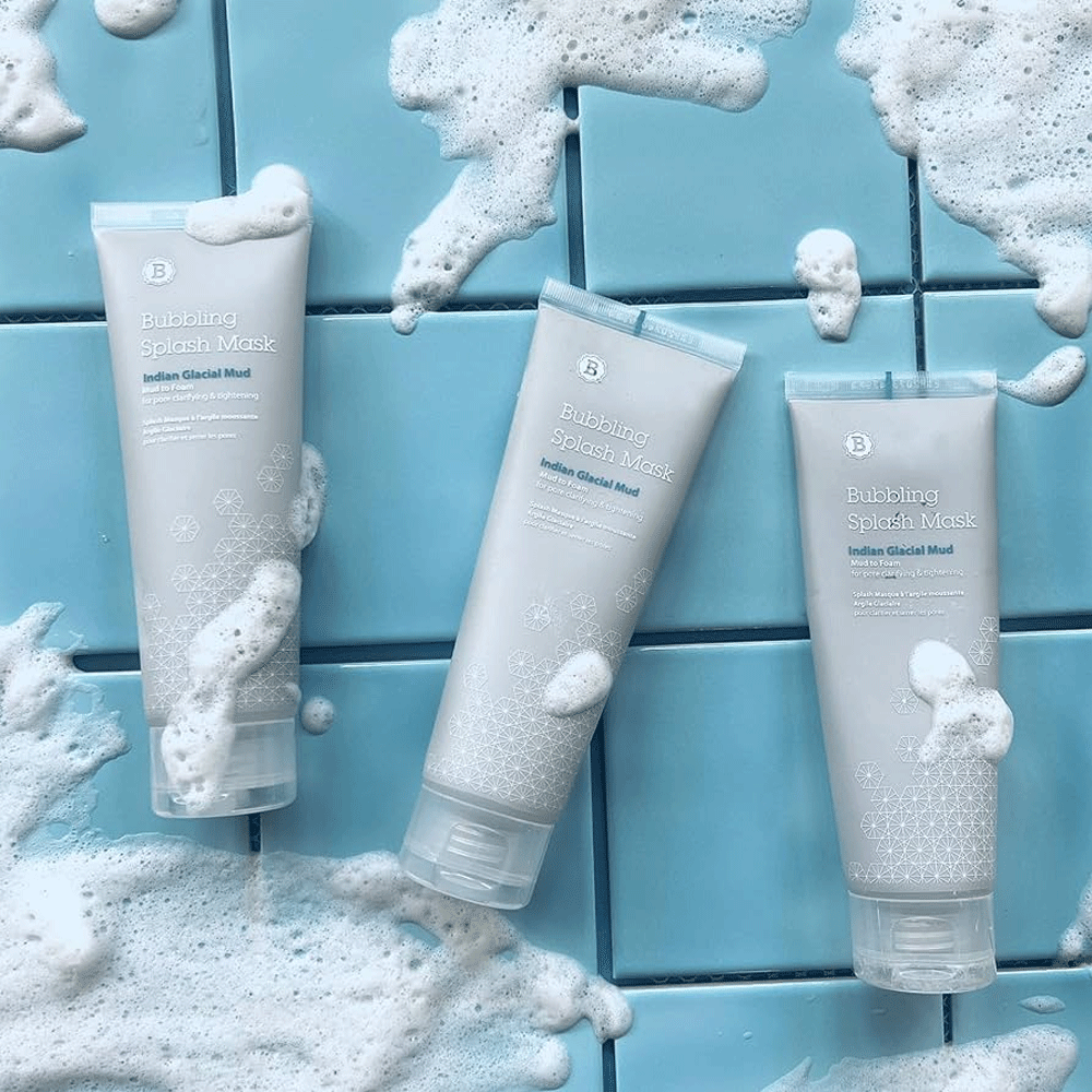 BLITHE Bubbling Splash Mask - Indian Glacial Mud Facial Treatment for Deep Cleansing & Pore Minimizing (120ml) - Perfect for Spa Nights & Self-Care Routines