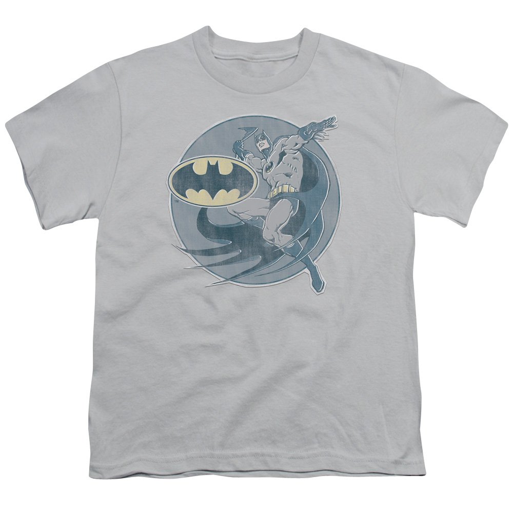Retro Batman Iron-On Unisex Youth T-Shirt - Vintage Superhero Graphic Tee for Kids & Teens - Perfect for Cosplay, Halloween & Casual Wear