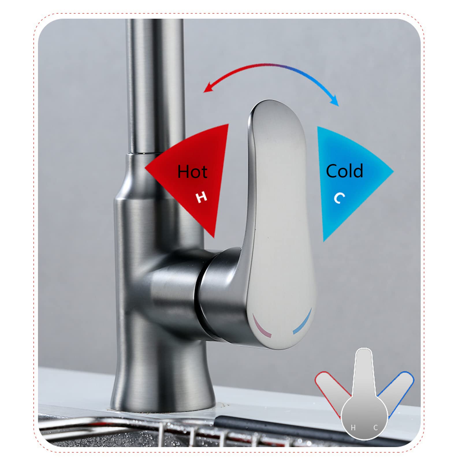 High Arc Pull Down Kitchen Faucet with 3-Function Sprayer - Gun Grey Full Copper Construction - Perfect for Modern Farmhouse & Commercial Kitchen Sinks