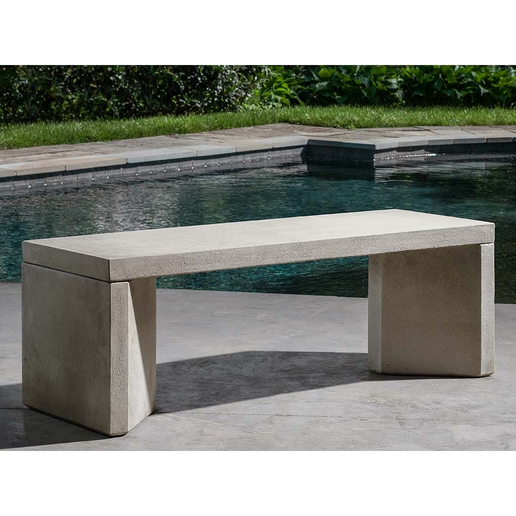 Campania International Flatiron Bench - Classic Outdoor Garden Bench for Patio, Porch, and Backyard - Durable Wrought Iron Furniture with Scroll Design