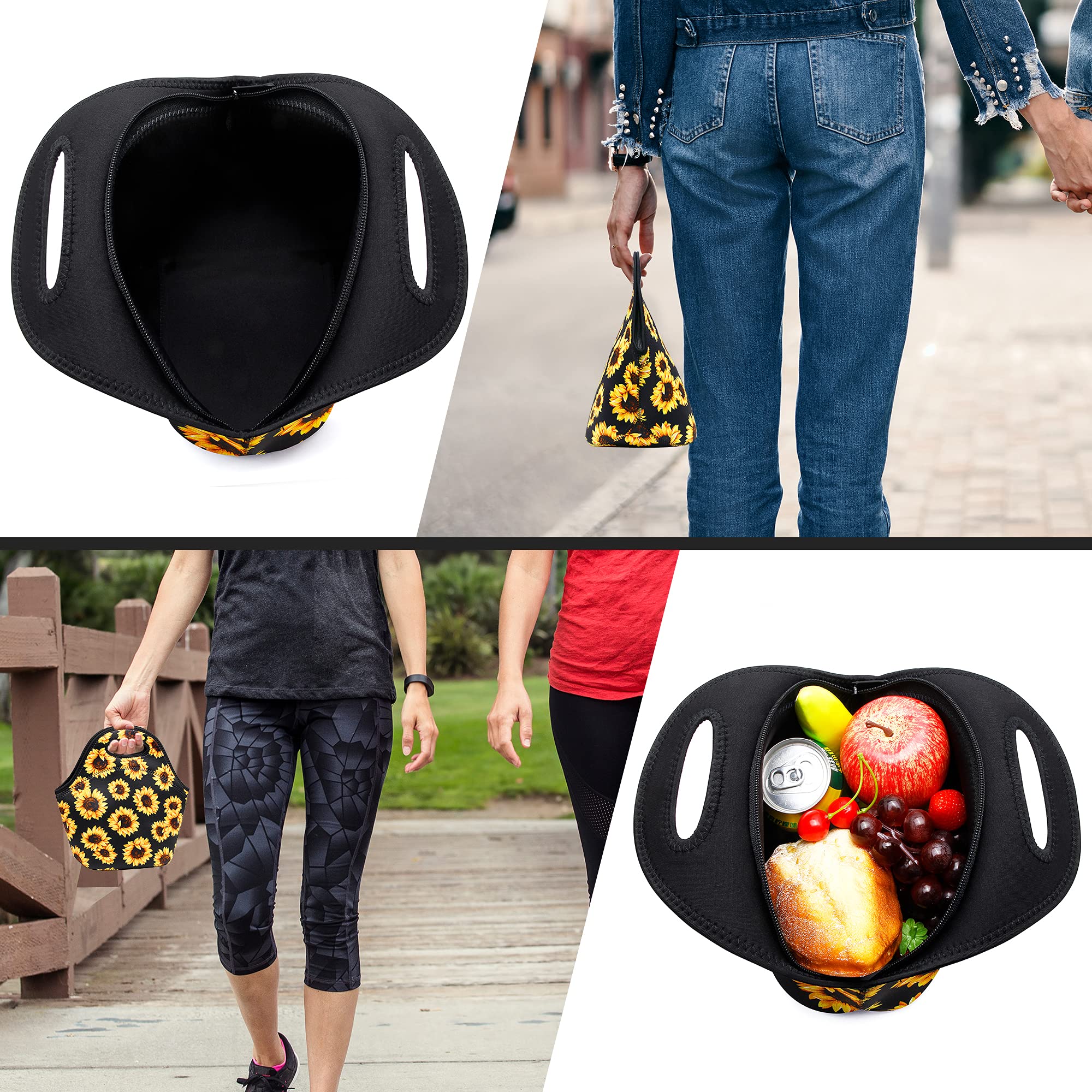 Insulated Neoprene Lunch Bag for Women & Men - Leakproof Reusable Lunch Tote with Washable Container - Perfect for Work, School, Picnic & Meal Prep | Lightweight & Durable Food Carrier