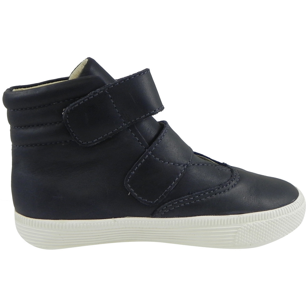 Old Soles 1012 Boys Navy Space Leather Strap High Top Sneakers - Comfortable School Shoes for Kids, Playground & Everyday Wear