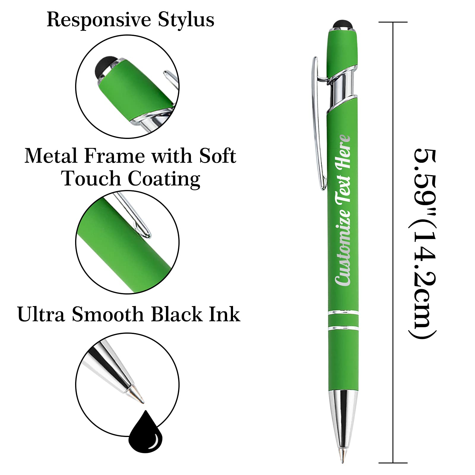 500 Custom Engraved Pens Bulk - 252 Personalized Ballpoint Pens with Business Logo, Name & Message - Medium Point Black Ink Stylus Pens for Office, School & Corporate Gifts (252 Pcs)