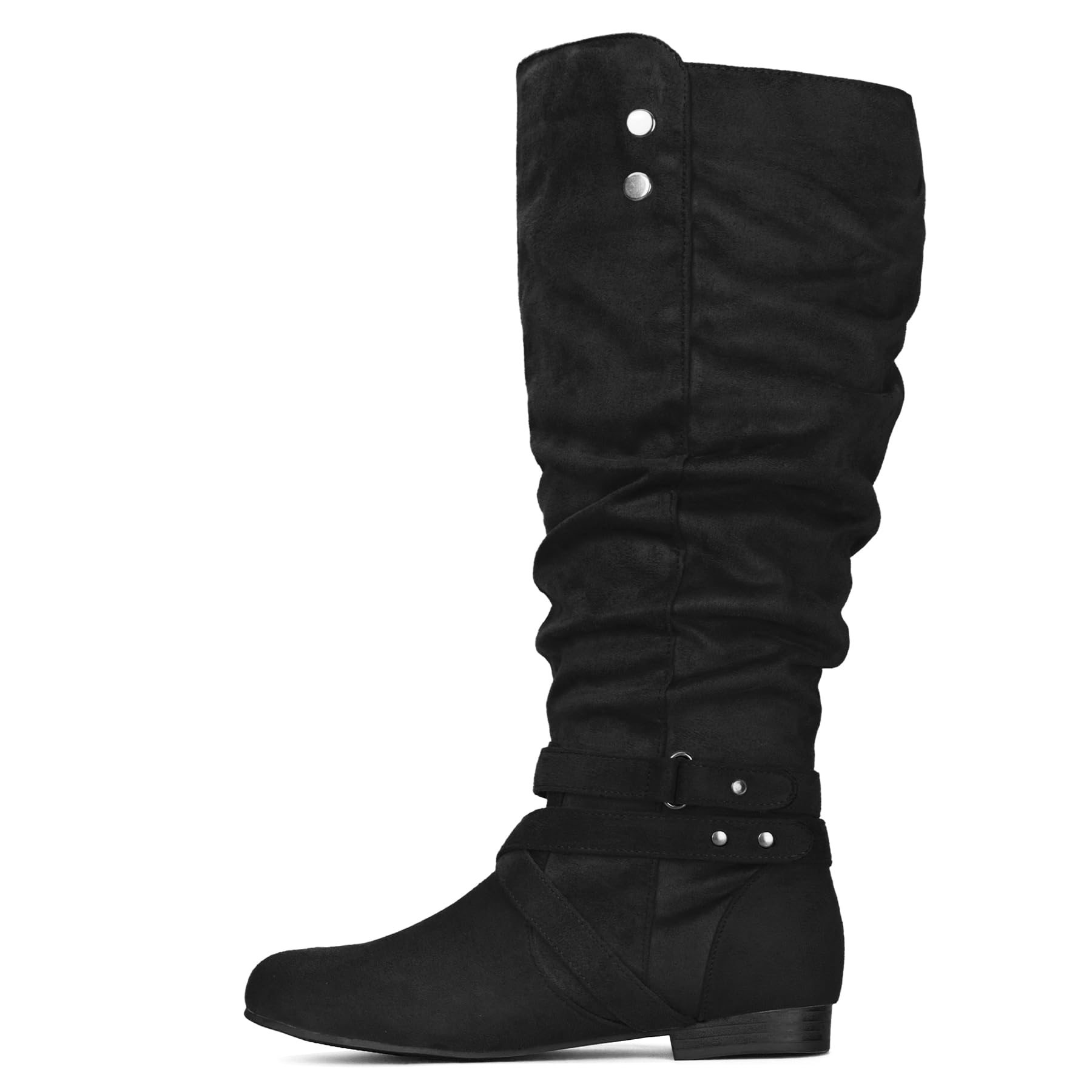 Mysoft Women's Wide & Extra Wide Calf Knee High Boots - Flat Heel Tall Boots with Side Zippers for Comfortable All-Day Wear - Perfect for Work, Office & Winter Fashion