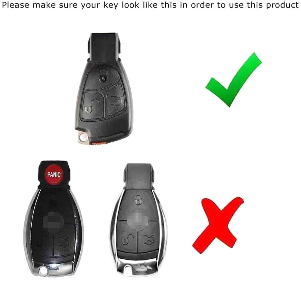 Premium Carbon Fiber Style Silicone Key Fob Cover for Mercedes-Benz C/E/S/G/CL Class (Gen1 Keyless Entry) - Durable Protection & Stylish Accessory for Car Keys