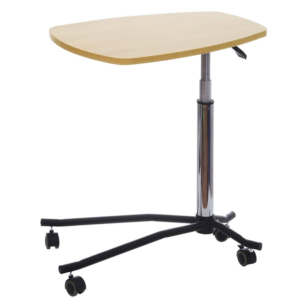 Adjustable Folding Laptop Desk - Portable Over Bed Table with Wheels, Height Adjustable Computer Stand for Hospital, Home Office & Dorm Room (Brown) - Perfect for Work, Study, Gaming & Eating in Bed