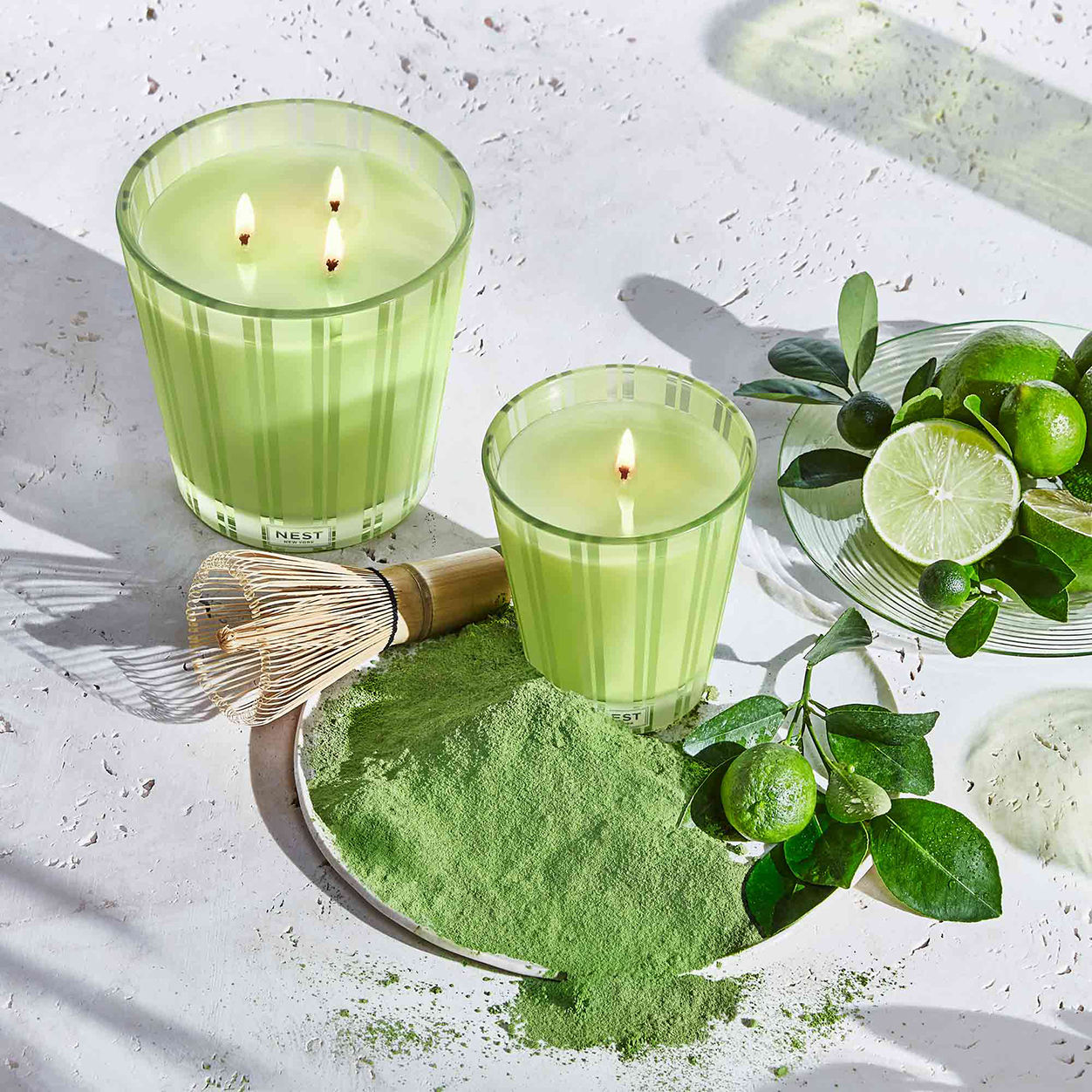 Refreshing Lime Zest & Matcha Green Tea Scented Soy Candle - Perfect for Relaxation, Yoga & Home Spa