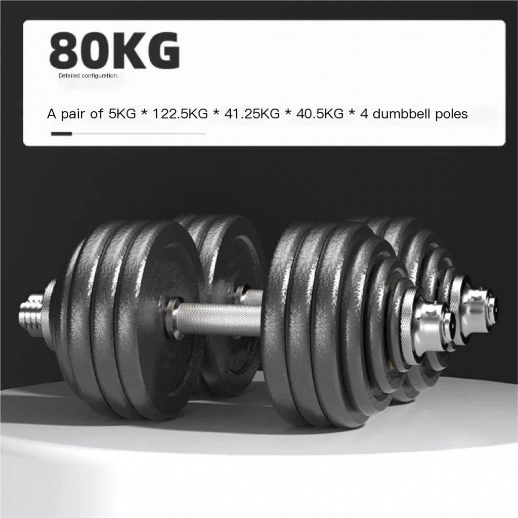 Adjustable Dumbbell Set 70kg - Pure Iron Paint Dumbbells with Straight Bar for Men - Home Gym Fitness Equipment for Strength Training & Weightlifting