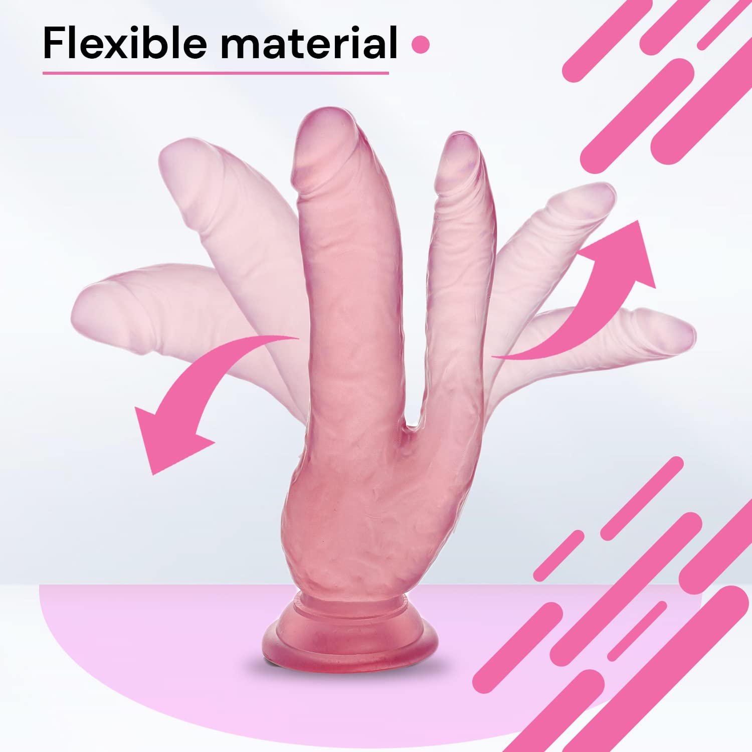 Flexible TPE Dual-Ended Dildo 12.5cm/3.3cm & 11.5cm/2.3cm - Vaginal & Anal Stimulation Sex Toy for Women with Suction Cup Base | Perfect for Couples Play & Solo Pleasure