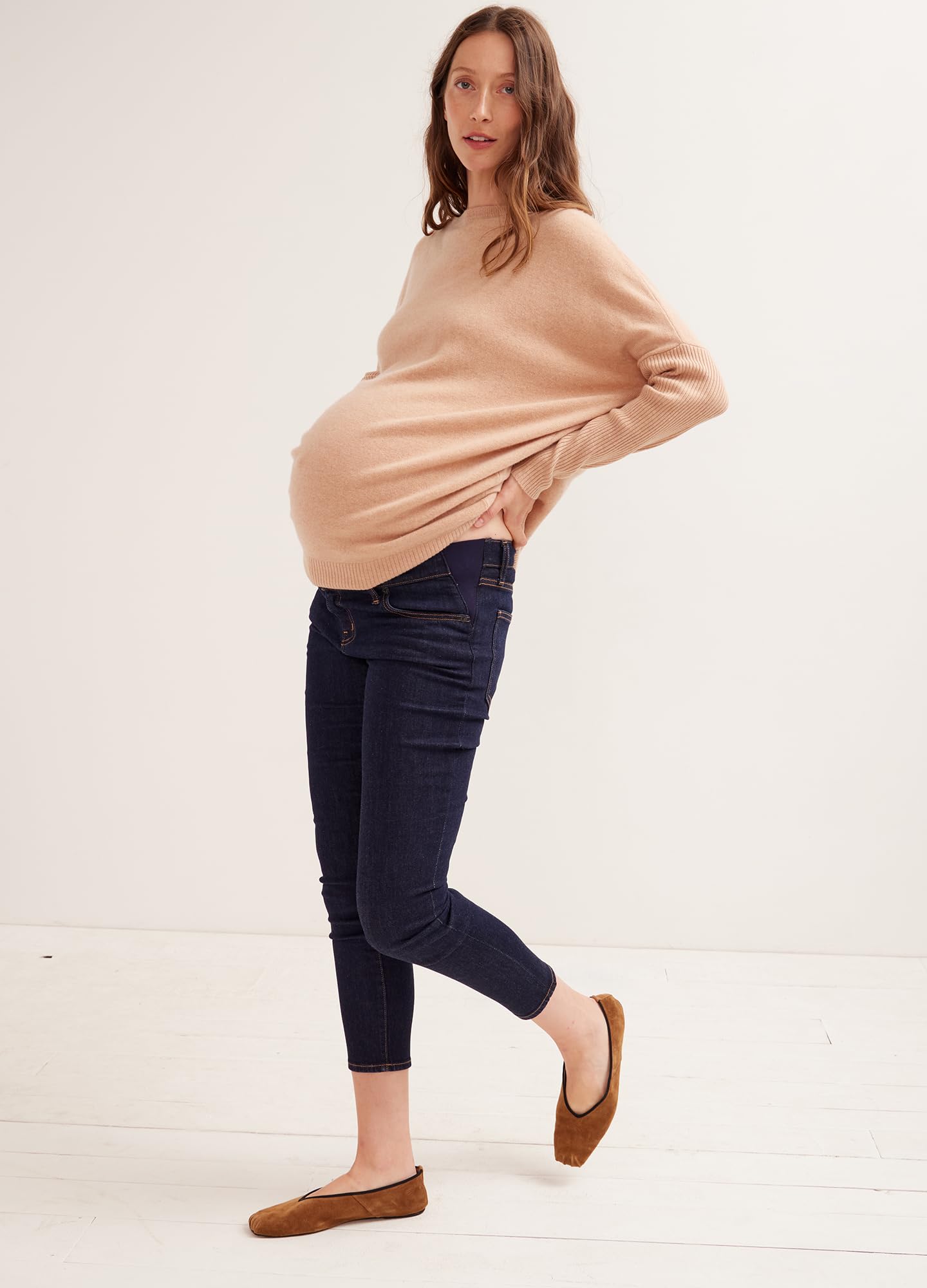 HATCH Slim Maternity Jeans - Stretchy Under Belly Pregnancy Pants with Recycled Cotton Denim - Comfortable for Work, Travel & Everyday Wear