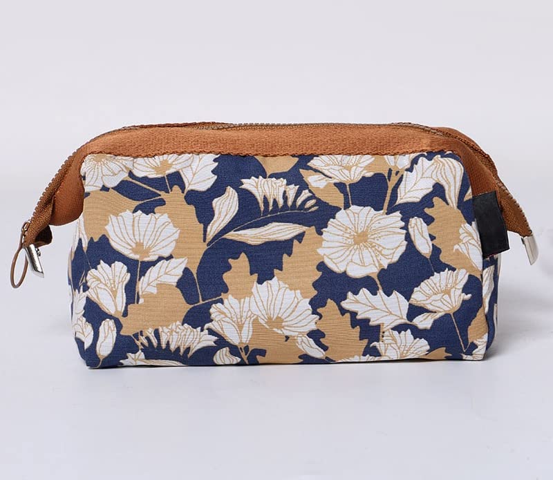 Trendy Multifunctional Printed Cosmetic Makeup Organizer - Portable Travel Vanity Pouch for Jewelry & Stationery - Perfect for Women & Girls (Brown) | Great for Travel, Home Storage & Daily Use
