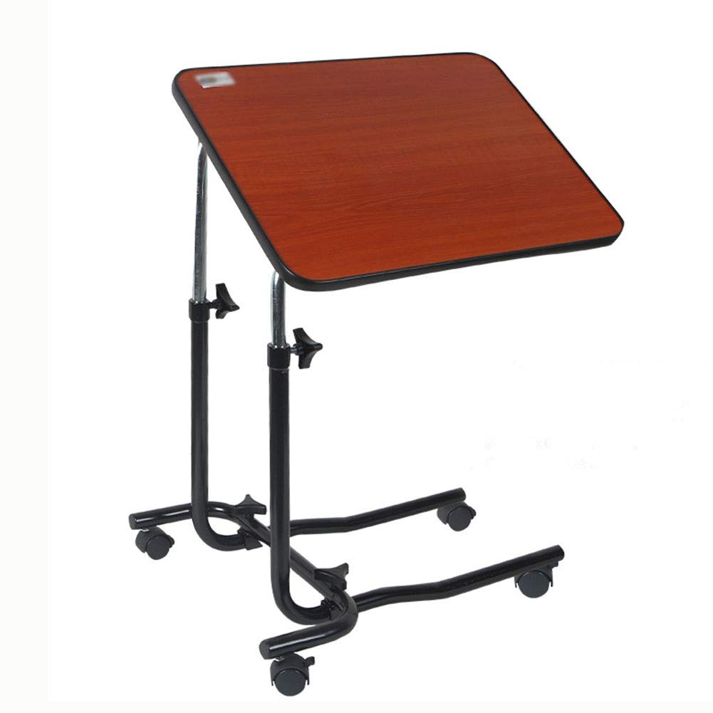 Adjustable Height Overbed Table with Wheels - Portable Laptop Bed Tray, Medical Side Table for Studying, Reading & Coffee - Perfect for Hospital, Home & Office Use