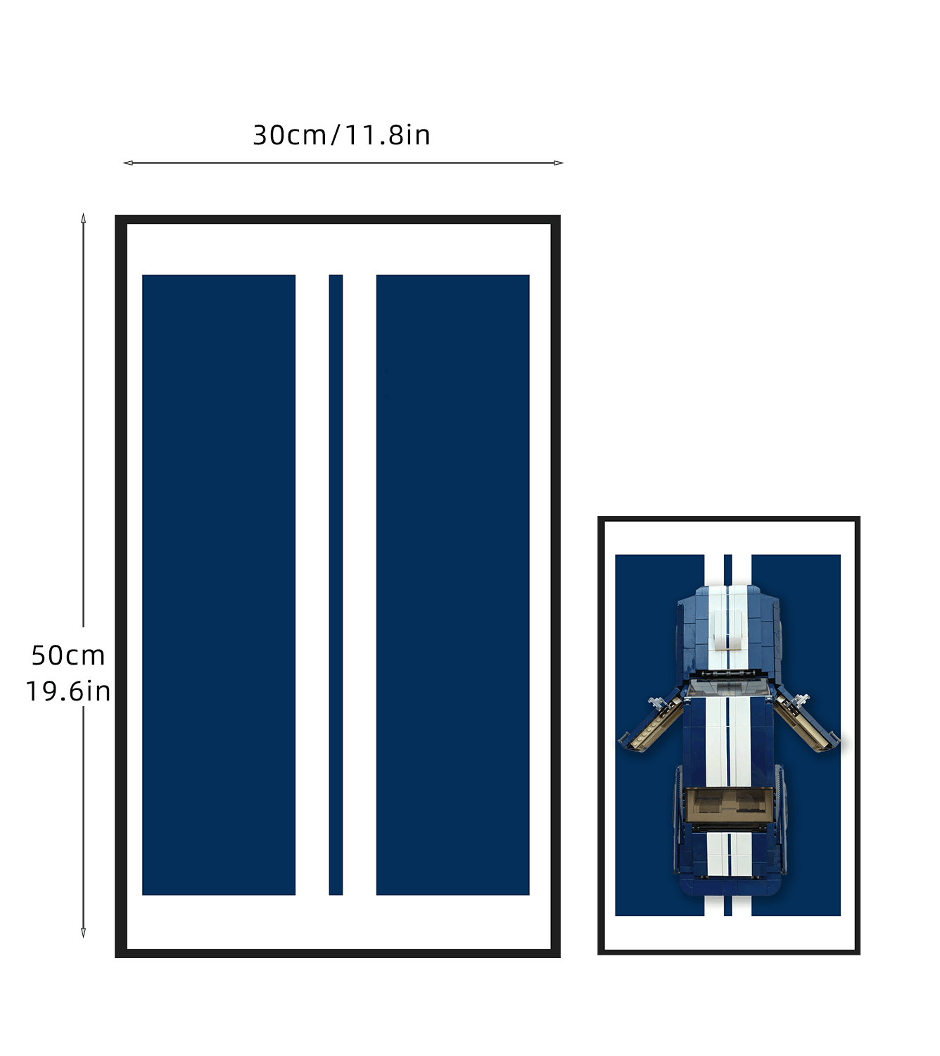 Lego Creator Ford Mustang 10265 Wall Display Frame - Showcase & Protect Your Model Car Collection | Perfect for Home Office, Game Room & Man Cave Decor