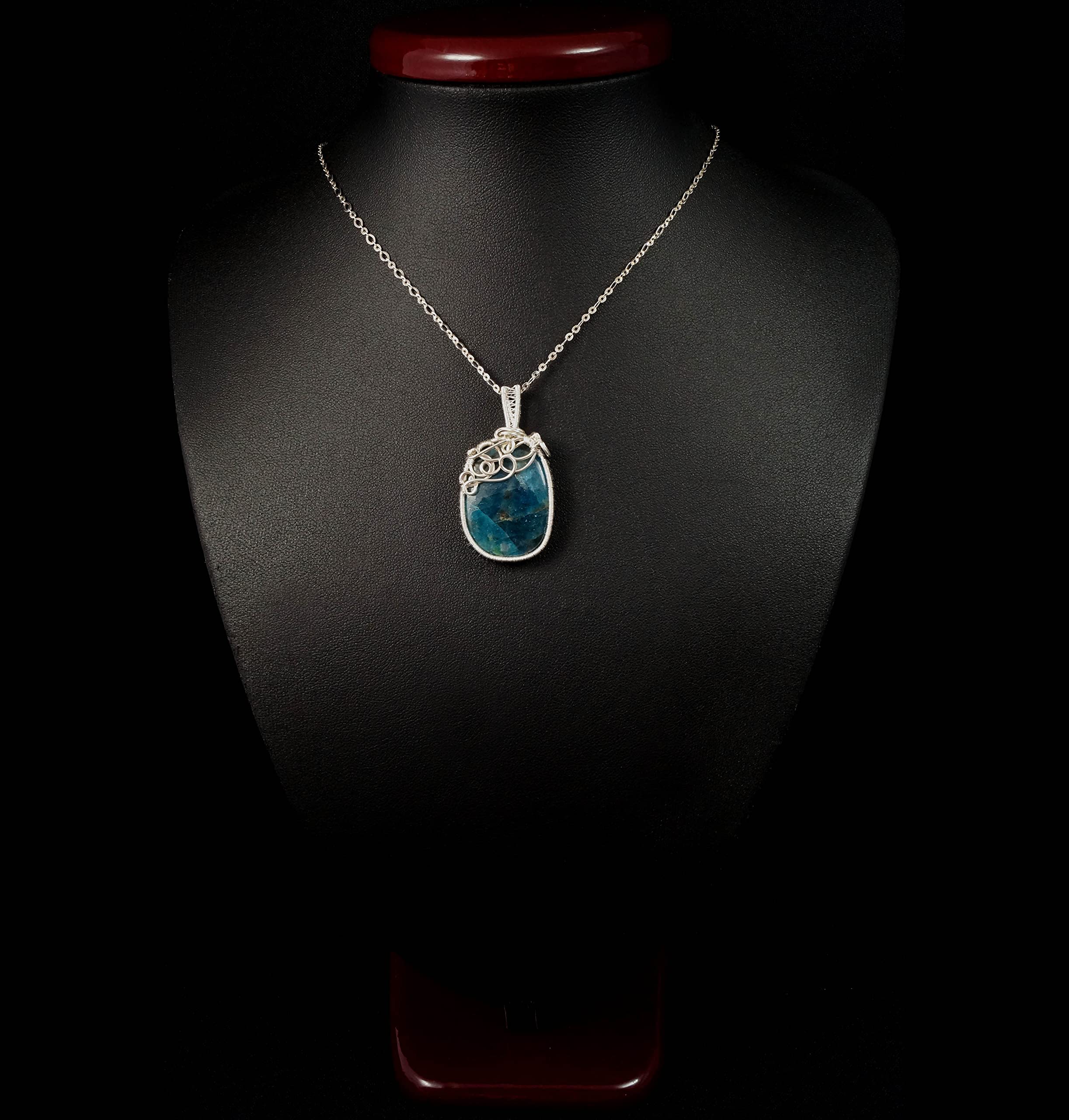 Blue Apatite Sterling Silver Pendant - Handcrafted Artisan Jewelry for Women, Gift for Her & Mom | No Chain Included | Perfect for Birthdays, Anniversaries & Special Occasions