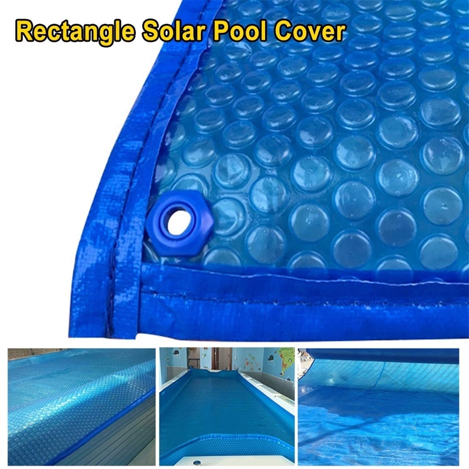 Heavy Duty Solar Pool Cover - Rectangle Bubble Heating Blanket with Grommets for Inground & Above Ground Pools | Summer & Winter Insulation | UV Resistant Tarpaulin (6ft x 19ft/2m x 6m) | Perfect for Backyard, Family Swimming & Energy Savings