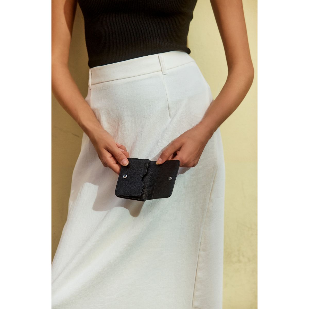 STATUS ANXIETY Miles Away Leather Card Holder Wallet - Slim RFID Blocking Minimalist Wallet for Men & Women - Perfect for Travel, Everyday Use and Gift Giving