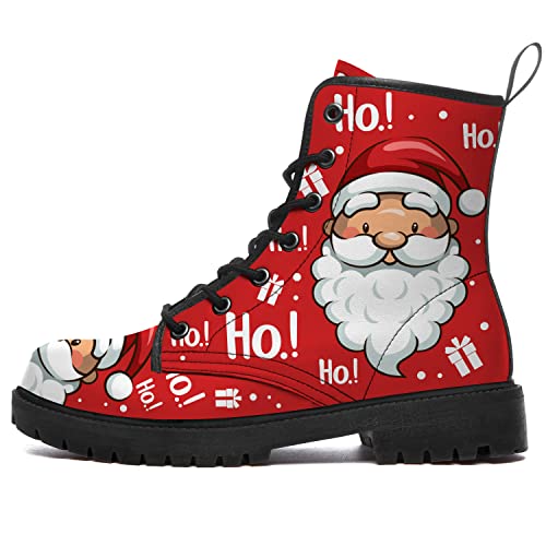 Waterproof Anti-Slip Combat Boots for Women & Men - Christmas Lace Up Ankle Booties - Perfect for Winter Hiking, Outdoor Adventures & Holiday Gifts