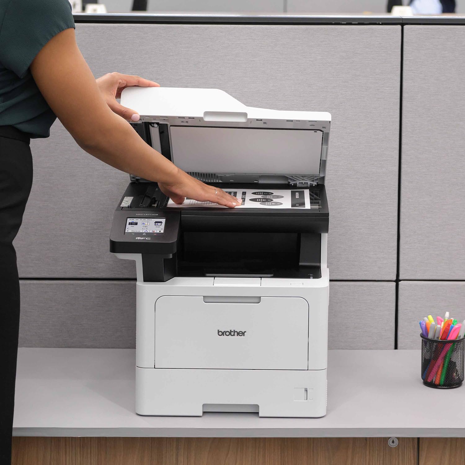 Brother MFC-L5710DN Monochrome Laser All-in-One Printer - Wireless Networking, Duplex Printing, Scanning & Copying for Home Office & Small Business Use