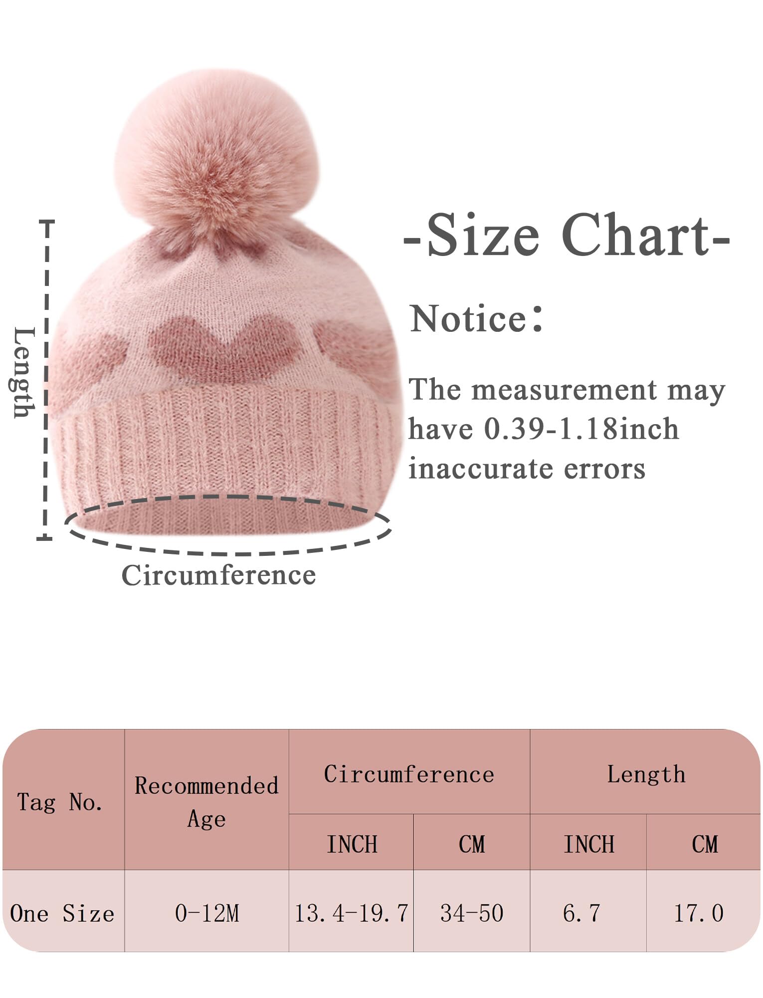 SEAUR Baby Beanie Hat - Warm Winter Knit Pom Pom Cap for Newborns & Toddlers (0-24 Months) | Cute Slouchy Skull Hat for Boys & Girls | Perfect for Outdoor Play, Winter Walks & Photo Shoots